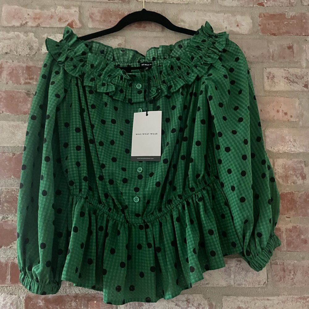 Who What Wear Peblum Top NWT